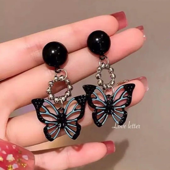 [韓国人気ジュエリー] nff Heart Motif Black miniministore ハートピアス 韓国風 レディース黒ピアス