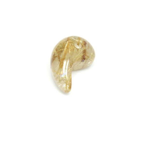 【珍しいカラー】一点物 ゴールドタイガー ミックスルチルクォーツ 勾玉 Ｍｒ１２２ 虹入り水晶のお守り天然石 ギフト 8枚目の画像