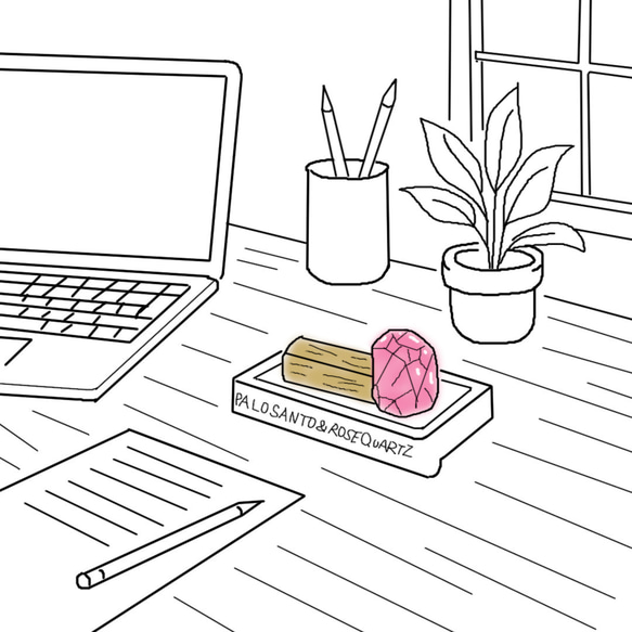 ＜馨る森の息吹＞ ペルー産パロサントスティック＆ローズクォーツ（ラフロック）＆芳香ミストセット 7枚目の画像