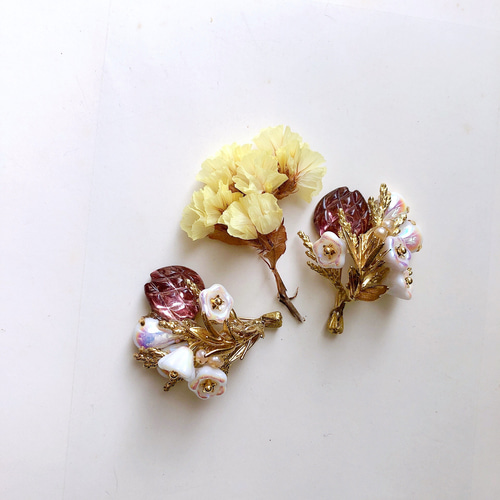✽ Bouquet ✽.｡.:* ヴィンテージ イヤリング【ピアスに変更可 