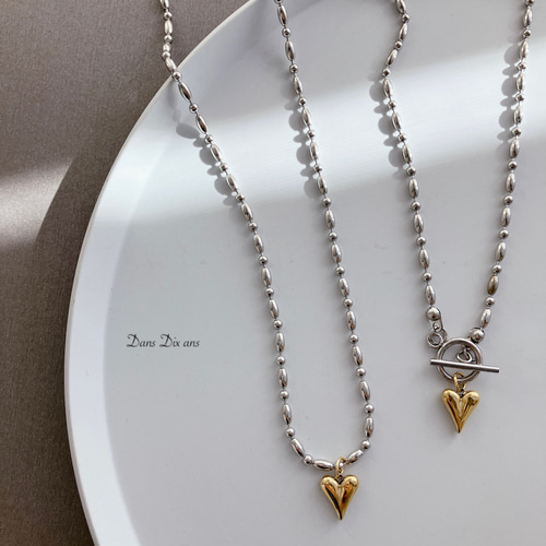 ハートドローチェーンネックレス サージカルステンレス