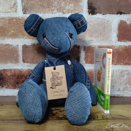 ch1a] デニムベア USEDジーンズ デニムリメイク テディベア ぬいぐるみ
