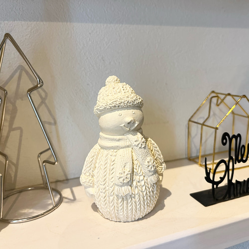 クリスマスセメントオブジェ 雪だるま 置物 北欧 その他インテリア雑貨