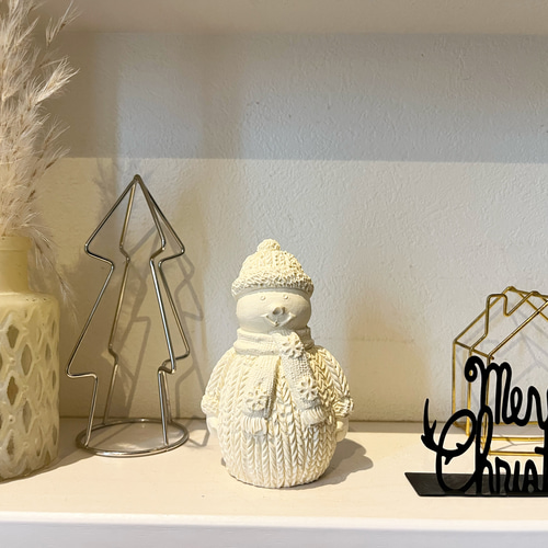 クリスマスセメントオブジェ 雪だるま 置物 北欧 その他インテリア雑貨