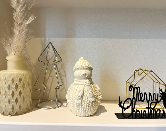 クリスマスセメントオブジェ 雪だるま 置物 北欧 その他