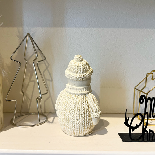 クリスマスセメントオブジェ 雪だるま 置物 北欧 その他
