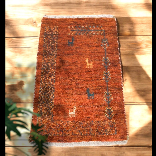 79×52cm 【ペルシャ絨毯 手織りギャッベ】アマレ族ギャッベ 79×52cm 【ペルシャ絨毯 手織りギャッベ】アマレ族ギャッベ