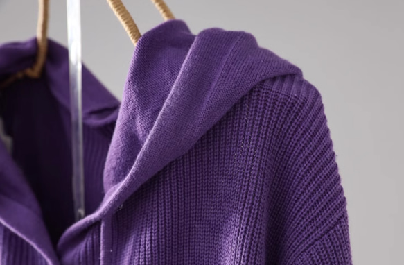 【秋冬の新作】全8色 ニットトップス 連帽セーター セータージャケット ゆったり  レディース　カジュアル 11枚目の画像