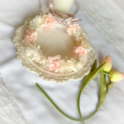 【送料無料】ベビーキッズ花冠　~angelpin white~  花かんむり　はなかんむり　子供用花冠　結婚式　誕生日　 3枚目の画像