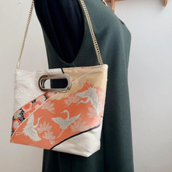 本物ハンドメイド・手芸 - 333 帯リメイク 藤色の鳳凰の3way