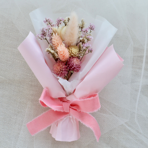 ドライフラワー　ブーケ　ミニブーケ　ピンク 花束ラッピング＊miniミニドライフラワーブーケ＊ギフト＊ブライダル