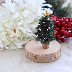 【ミニチュア】松ぼっくりの雪降るクリスマスツリー 2枚目の画像