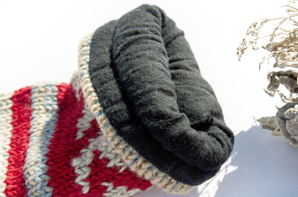 手編みの純毛ニットソックス/ニットウールソックス/内側起毛ソックス/暖かいソックス - ポルトガルスタイルのクリスマス交換ギフト 13枚目の画像
