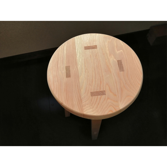 【ほぞ組】木製スツール　座面幅30cm×高さ65cm　丸椅子　stool 4枚目の画像