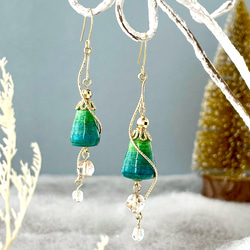 北欧✳︎クリスマスの森ピアス/イヤリング 和紙の軽いアクセサリー