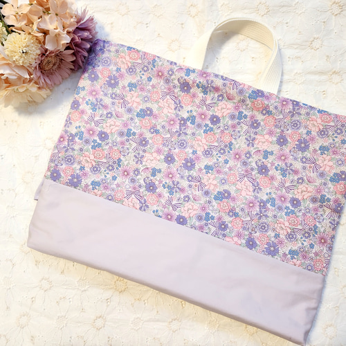 レッスンバック 上履き袋 女の子 花柄 入園入学セット 手提げ 靴袋