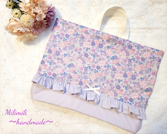 レッスンバック 上履き袋 女の子 花柄 入園入学セット 手提げ 靴袋