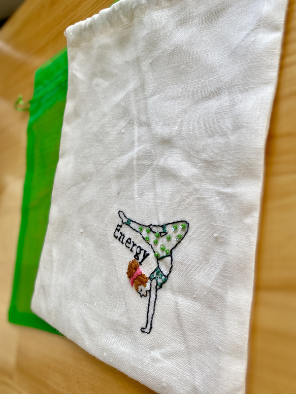 embroidery yoga pose pouch1 4枚目の画像