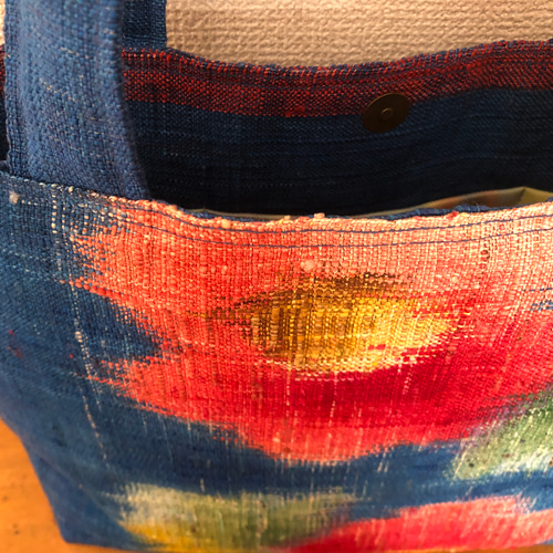 帯リメイクトートバッグ ブルー 花柄 トートバッグ nonohana1492 通販