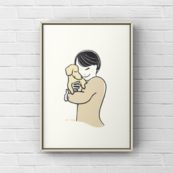 ミニチュアダックス【誕生日】A4ポスター　犬　ペット　イラスト　うちの子 5枚目の画像