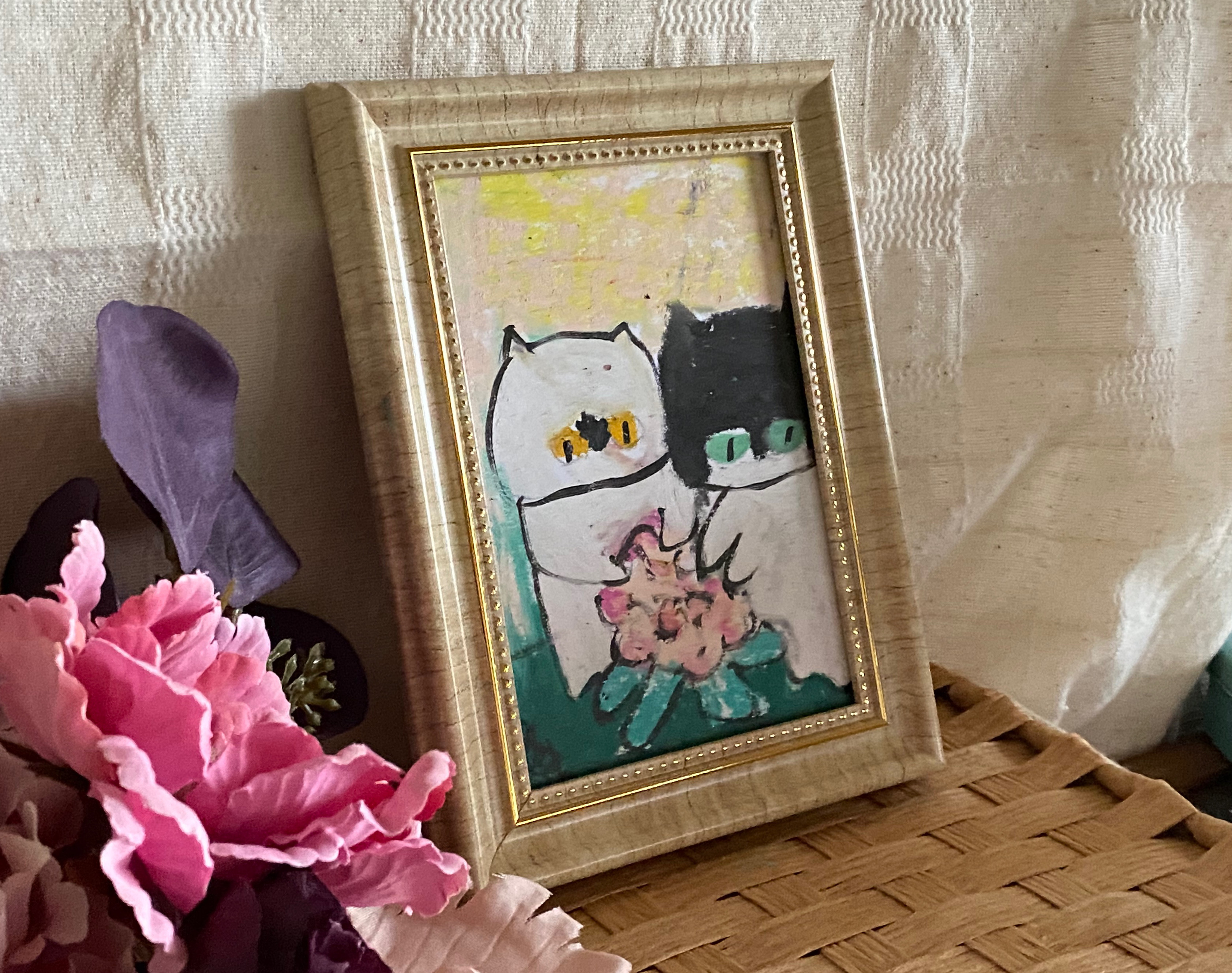 絵画。原画☆キャンバスF10【すべてのかわいい猫は世界で完璧な