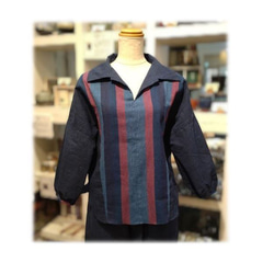83套頭領套頭衫Shijira編織滯銷浴衣布料復古棉棉 第1張的照片