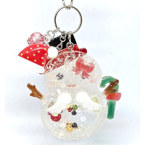 おしゃれな雪だるまちゃんシェイカーキーホルダー シャカシャカ 雪