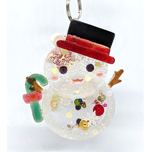 A雪だるまシェイカーキーホルダー　クリスマス　シャカシャカ　緑色 A雪だるまシェイカーキーホルダー クリスマス シャカシャカ 緑色 A