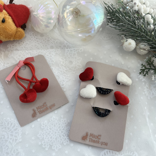 クリスマス キッズ ベビー ヘアゴム No.477】ヘアゴム ハンドメイド  