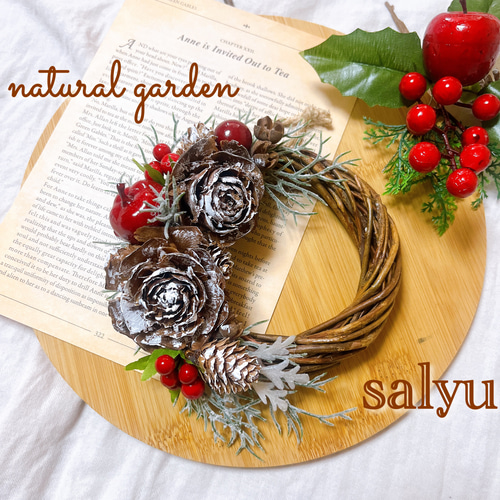 送料無料】クリスマスミニリース☆S size リース natural garden