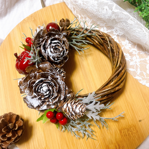 送料無料】クリスマスミニリース☆S size リース natural garden