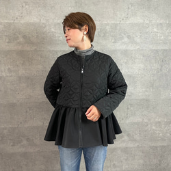 小柄S■特別オリジナルキルティング♡大人可愛いあったかブルゾン 黒■ジャケット フォーマル KMC-726 575803 2枚目の画像