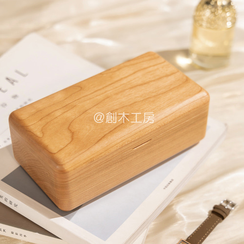 コンパクトサイズで携帯に便利!! アクセサリー収納ケース 木製 二段