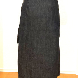 岡山デニム　赤耳　国産デニム　巻きスカート　デニム　デニムスカート   ロングスカート　コットン　自然素材　ネイビー　 3枚目の画像