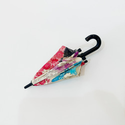 着物傘オブジェ ミニサイズ　アンティークの絹の着物使用　東京の職人が手仕事で制作　オンリーワン　プレゼントに最適　#16 5枚目の画像