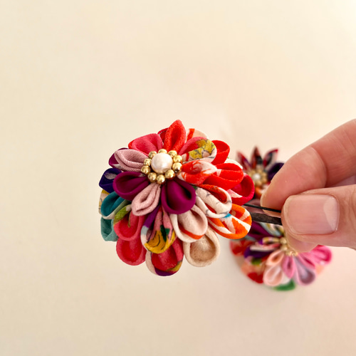 753髪飾り 成人式髪飾り 着物リメイク髪飾り 七五三髪飾り かんざし