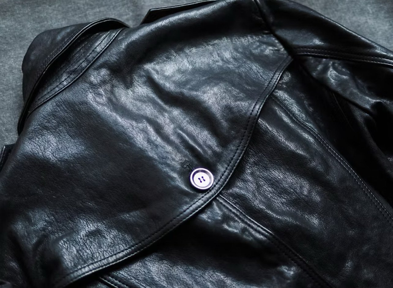 バーバリークラシックシープスキンレザーアンティークラムスキン本革ウインドブレーカーレザージャケットレザージャケットレザージャケッ