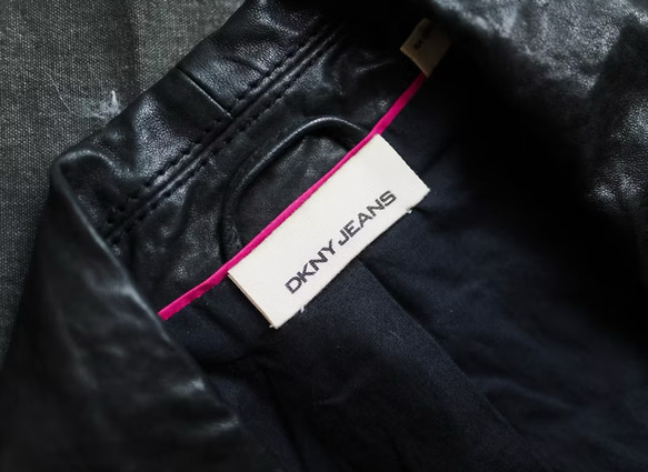 DKNY アイアンブランドジッパースーツシープスキンレザーアンティークシープスキン本革ジャケットレザージャケット 3枚目の画像