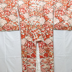 着物傘オブジェ ミニサイズ　アンティークの絹の着物使用　東京の職人が手仕事で制作　オンリーワン　プレゼントに最適　#17 6枚目の画像