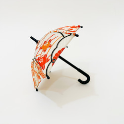 着物傘オブジェ ミニサイズ　アンティークの絹の着物使用　東京の職人が手仕事で制作　オンリーワン　プレゼントに最適　#17 3枚目の画像