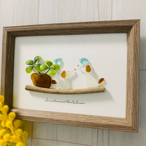 【専用】シーグラスアート<アメリカンな女の子>レア 置物 一点物 スター 専用】シーグラスアート<アメリカンな女の子>レア 置物 一点物 スター