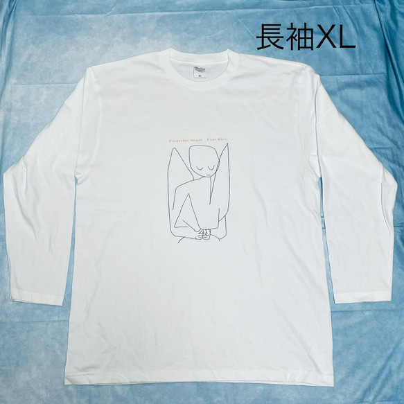 パウルクレー　忘れっぽい天使　ロンT 綿Tシャツ長袖　白 SML XL有り 3枚目の画像