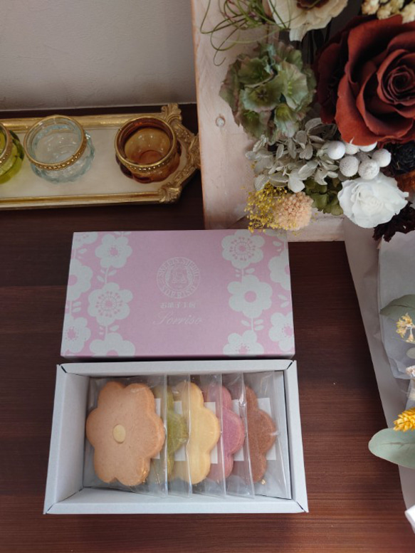 クッキー　お花クッキー５枚セット（彩）　プレゼント　かわいい　お花　贈り物　 3枚目の画像