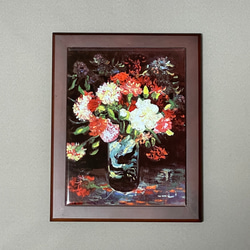 ゴッホ カーネーションをいけた花瓶 フォトタイル木製フレーム付 絵画