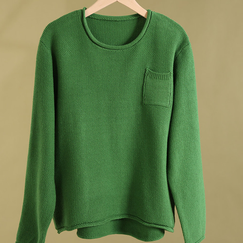 天竺編み オーバーサイズ 長袖 ニット セーター ウールライク アクリル