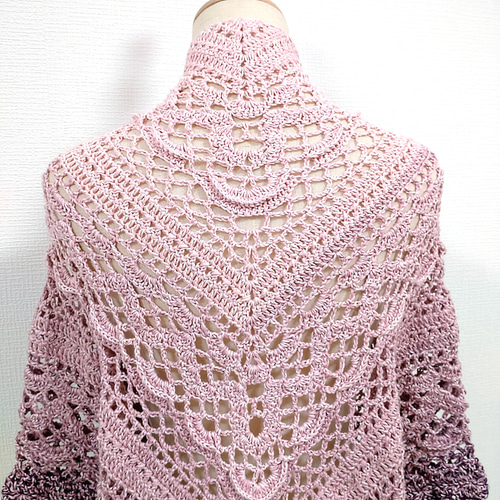 ショール 三角ショール ストール バレエショール コットン 手編み