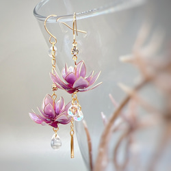 ✨蓮の花✨ イヤリングorチタンピアス（有料）