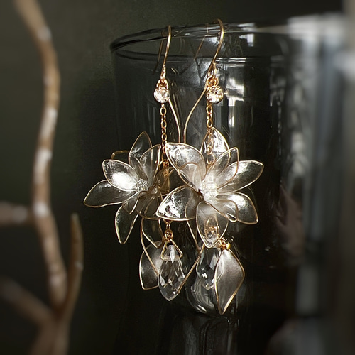 ポインセチア -舞- silverピアス/イヤリング ディップアート