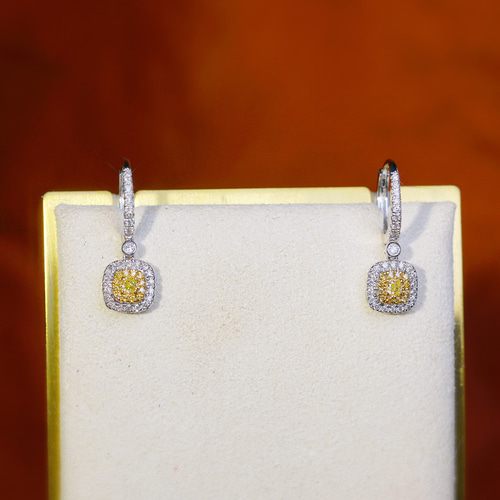 値下相談歓迎✨イエローダイアモンドピアス イエローダイヤモンド 0.63ct/FIY/SI2 ダイヤモンド 0.2ct