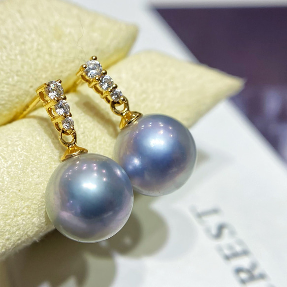 (180) ピアス　あこや真珠　K14WG　【パールショップ大阪】 180) ピアス あこや真珠 K14WG 【パールショップ大阪】